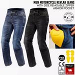 Mens Motorcycle Jeans Motorbike Pant Denim Trousers Made with Kevlar & CE Armors