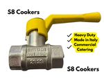 Cimberio gas ball valve  YELLOW handle chinese cooker brand new
