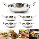 5 X 15CM STAINLESS STEEL BALTI DISH INDIAN KARAHI KADAI CURRY SERVING DISHES S/S