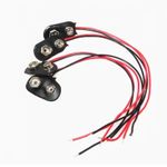 5 pcs x PP3 9V T Style Battery Snap Clip Connector Cable Lead 100mm 9 Volt.