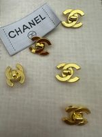 5 Metal Shank Buttons 20mm Compatible With And Fits For Chanel. And Clothing Tag