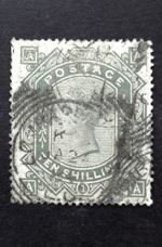 Queen Victoria 10/ Wmk. Anchor SG.135 Used CDs  Well Centered Weak Perfor. G