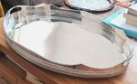 Gleaming Extra Large 62cm Silver Plated Galleried Serving Tray Antique 2.7kg