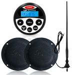 Marine Audio System kit Bluetooth Stereo Receiver with Boat Speakers 120W Pair