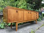 WILLIAM LAWRENCE MID CENTURY TEAK CREDENZA SIDEBOARD LONG JON 60s 70s DANISH ERA