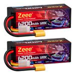 Zeee 4S Lipo Battery 14.8V 120C 6200mAh XT90 Hardcase for Car Helicopter 2pcs