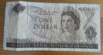 Bank Note New Zealand 1 dollar  1977-1984  QEII