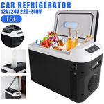 Portable Car Fridge, 15L Mini Car Refrigerator 12/24V