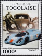 Ferdinand PORSCHE 917 & Volkswagen VW Beetle Car MNH Stamp (2025 Togo)