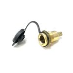 16mm DIN Auxiliary Power Socket 12v 24v 16A - Brass Rubber Cover - Hella Type