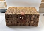 Wicker Picnic Hamper Storage Basket Alfred Button Co Lunch Sewing Craft Box