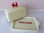 Vintage Anchor Dolomite Butter Dish Retro Classic Ceramic Collectable VGC