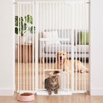 150cm Extra Tall Pet Gate with Small Cat Door, 75-116cm Wide