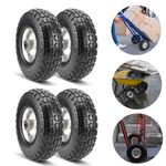 10" Puncture Proof Tyres Solid Heavy Duty Sack Truck Rubber Trolley Cart Wheels