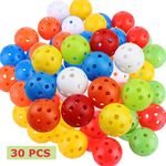 30pcs Golf Practice Balls Plastic Airflow Hollow Swing Training Balls 42mm Mixed