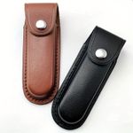 Cowhide Leather Pocket Knife Sheath Pouch for Carrying Folding Knives Gift