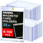 UK 6-100x Magnetic Trading Sports Card Holders 35pt One-Touch Hard UV Protection