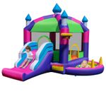 COSTWAY Inflatable Bounce Castle 5-in-1 Jumping Air Bounce Castle with Slide