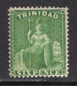 M21975 Trinidad & Tobago-Trinidad 1876 SG77 - 6d bright yellow green.