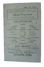 1934 Gillingham v Royal Navy Depot 8th December Kent League - Rare