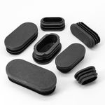 Oval Plastic End Caps Ribbed Plugs Blanking Inserts Bungs/Black