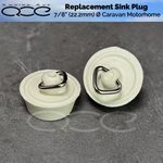 2x Small 22mm 7/8" Sink Plug for 3/4" Caravan Motorhome Waste