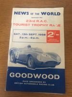 VINTAGE GOODWWOD 23RD RAC TOURIST THOPHY RACE PRGRAMME 1958 MOSS, BRABHAM, HILL