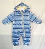 Michael Kors Baby Blue Hooded Puffer Snowsuit Full Zip Lined Padded 3-6M