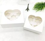 Clear Lid cupcake boxes 4 and 6 Hold Boxes Heart Window