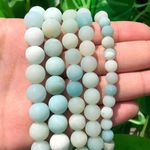 Amazonite Mixed Colour Matt Frosted Natural Semi-Precious Round Beads 6mm or 8mm