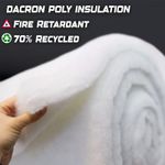 50mm Polyester Wadding Insulation Recycled Fire Retardant Campervan Cut or Roll