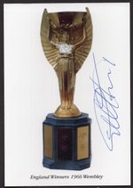 1966 WORLD CUP JULES RIMET COLOUR POSTCARD SIGNED BY HAT TRICK HERO GEOFF HURST