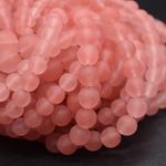 Cherry Quartz Frosted  Round Beads - 4mm 6mm 8mm 10mm, 15", for Jewellery Making