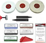 Bench Grinder Metal Polishing Kit 4" x 1/2" 11pc Aluminium Alloy Brass Stainless