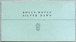 ROLLS ROYCE SILVER DAWN SALOON Car Sales Brochure Oct 1953