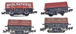 Rake Of 4x Graham Farish/Lima N Gauge Bolsover 7 Plank Wagons Model Unboxed Read
