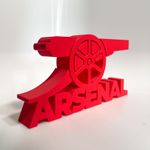 Arsenal FC Cannon Logo Stand – 15cm Red Decorative Memorabilia Display