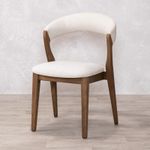 OATMEAL UPHOLSTERED DINING CHAIR SOLID WOODEN FRAME FABRIC SEAT LUXURY SEATING
