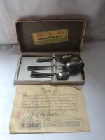 Vintage Set of 6  Silver Plated Nickel Desert Fruit Spoons+ Serving Spoon