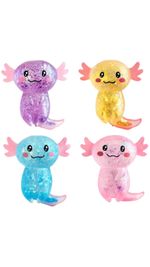 Sparkly Axolotl Squishy Toy Glitter Stress Ball Cute Fidget Kids Gift Random