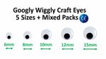 { 100 Pcs } 6mm 8mm 10mm 12mm 15mm Googly Moving Craft Eyes Peel & Stick
