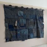 Large Antique 19thC 1800s Japanese Boro Fabric Tapestry Panel Indigo Dye Patches
