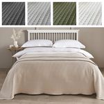 Luxury Hotel Waffle Throw Blanket - 100% Cotton Double Super King Size Bedspread