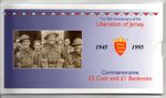 GB 1995 Liberation of Jersey £2 Coin UNC + £1 Banknote in Pack WS38136