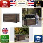 Keter 870L Garden Storage Box Rosewood Lockable Outdoor Seat