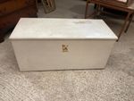 Plywood Ottoman Toy Box Painted White Storage Vintage Retro