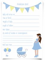 Baby Shower Games, Party Prediction Cards Game, Mum Keepsake Mummy Blue Boy x10