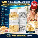 24K Edible Gold Leaf Flake,Bottle Food-Grade Gold Leaf Edible for Cakes