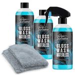Waterless Wash Car Wax Kit High Gloss Carnauba Detailing Showroom Cleaning Shine