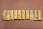Vintage Carved Horn Folding Panel Screen Shunga Oriental Figures 37cm